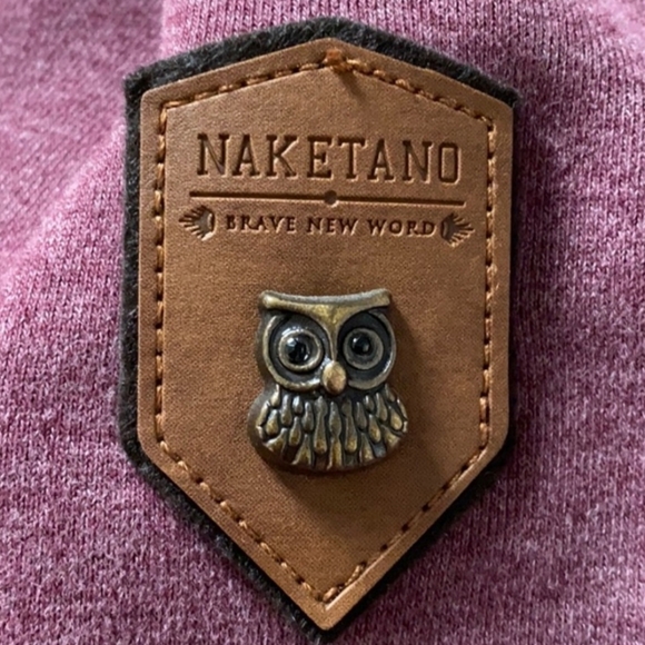 🍂Naketano Darth III Hoodie in Bordeaux Melange Small - Picture 8 of 12